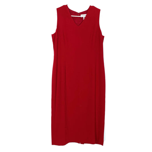 Valerie Stevens Woolmark Womens Size 8 Red Sleeveless Sheath Dress Pure Wool