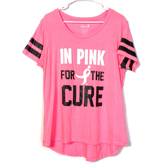 Susan G Komen Breast Cancer Awareness Womens Size 2XL Pink T-Shirt S/s