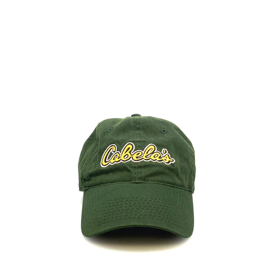 Cabelas Mens Green Dad Baseball Hat Logo Cap Retro