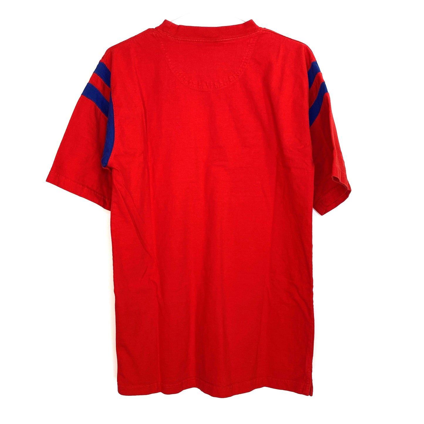 Active Mens Size M Red w/ Blue Kansas KU Jayhawks T-Shirt S/s