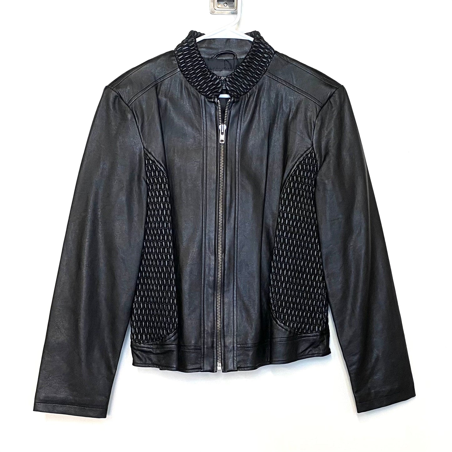 Clothes by Revue Womens Size XL Black Biker Jacket Zipper L/s
