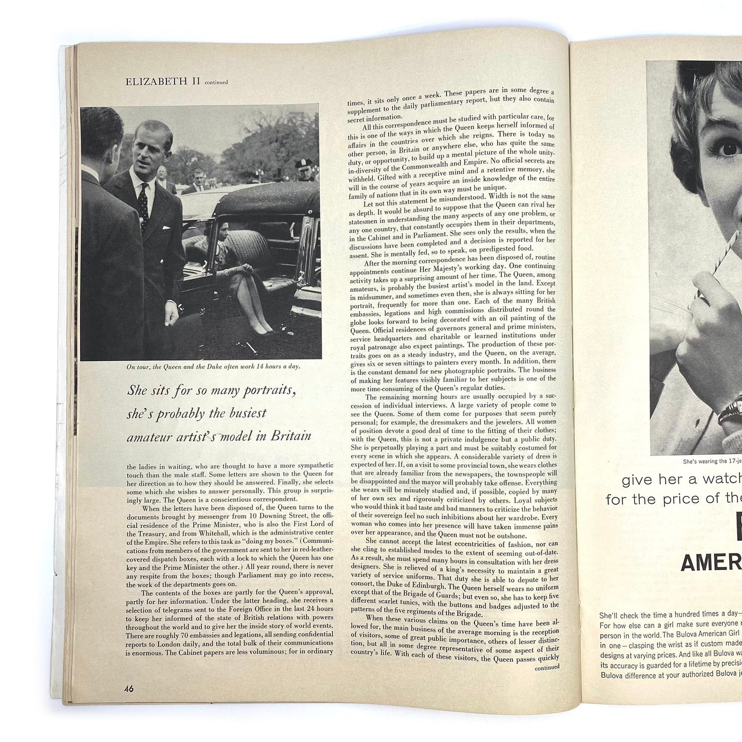 Vintage LOOK Magazine “A NEW BOOK CONDENSATION ELIZABETH II HER WORK AND HER WORRIES” - Dec 9, 1958
