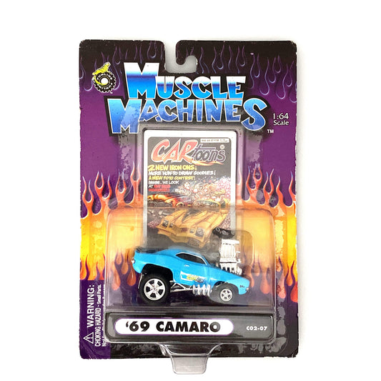 Muscle Machines '69 Camaro Blue Diecast Collectible Car 1:64 Scale Model #C02-07 CARtoons