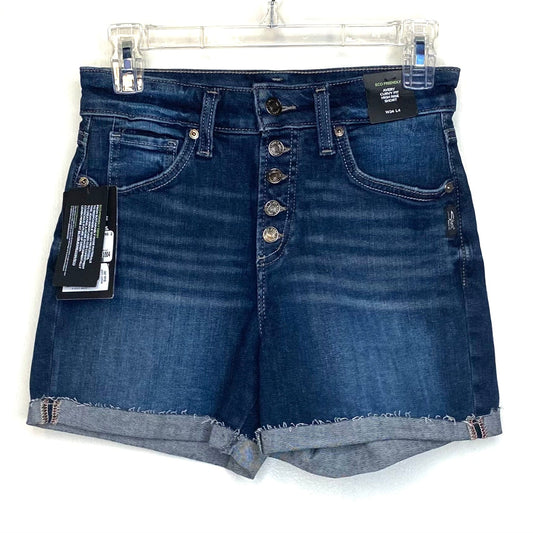 Silver Womens Size 24 Blue Denim “Avery” Curvy Fit High Rise Shorts NWT