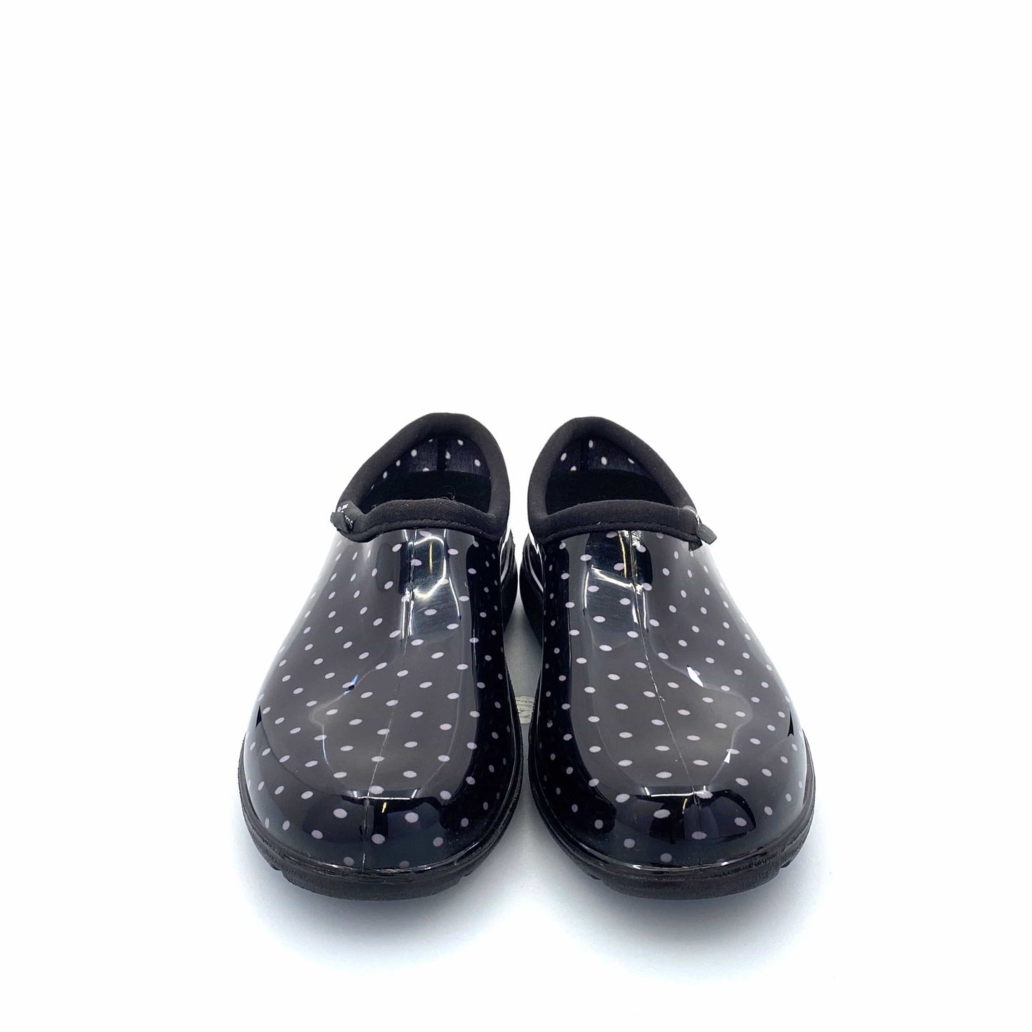 Sloggers Womens Size 6 Garden Shoes Black Polka Dot NEW