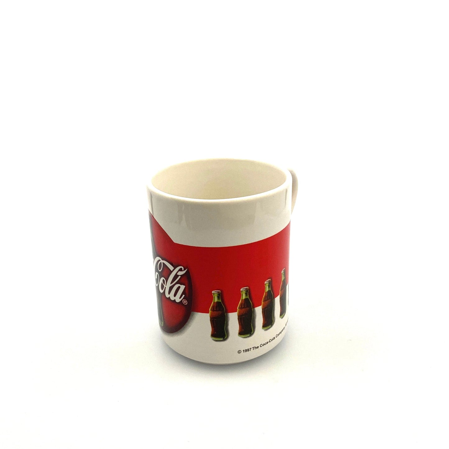Coca-Cola Large Logo Red White Ceramic Coffee Cup Mug 1997