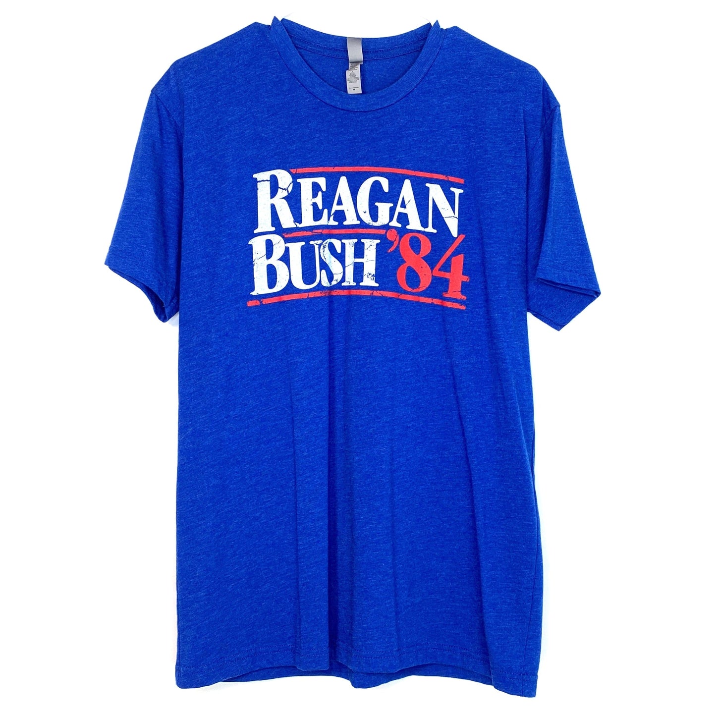 Retro Mens Size M Blue Reagan Bush ‘84 Short Sleeve T-Shirt Novelty