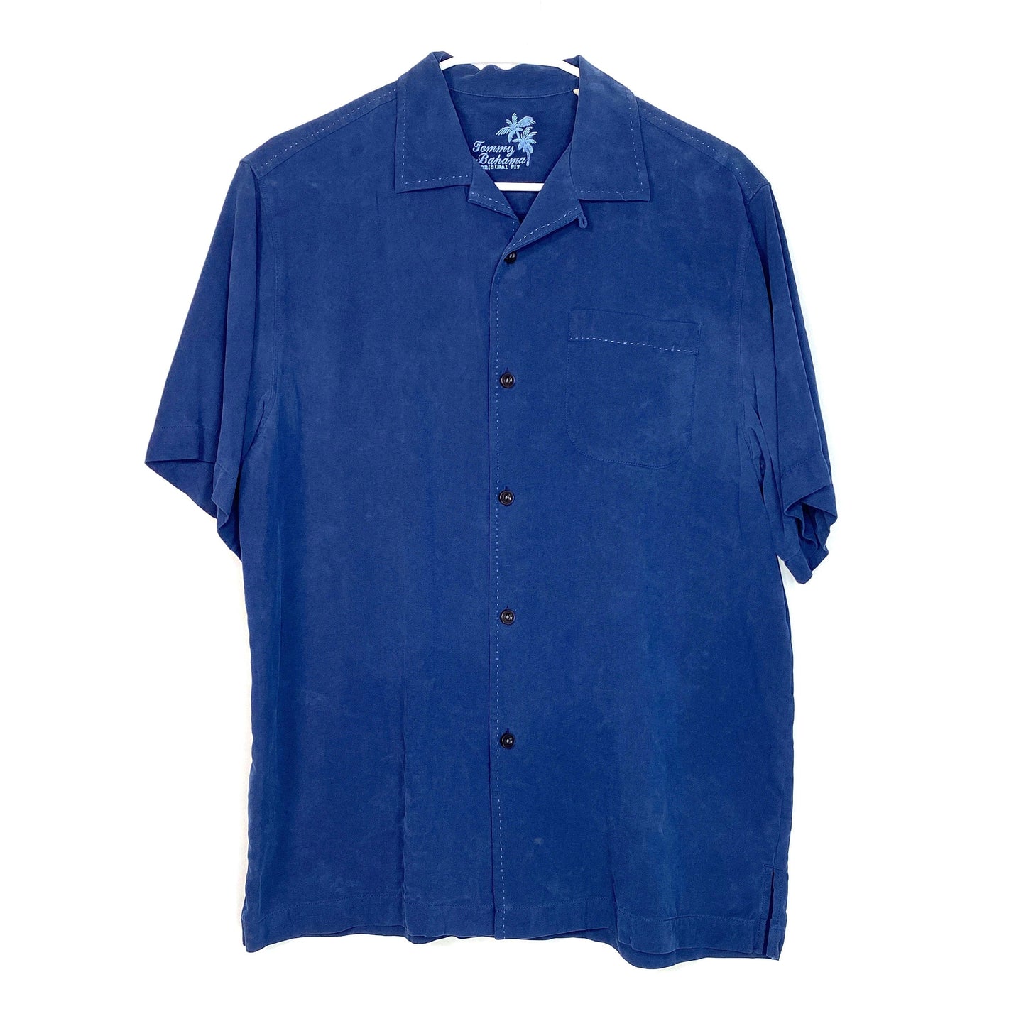 Tommy Bahama Mens Hawaiian Shirt Size S Royal Blue Button-Up S/s