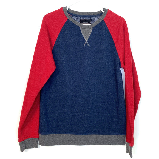 21 Men Mens Size M Red Blue Pullover Sweatshirt Long Sleeve