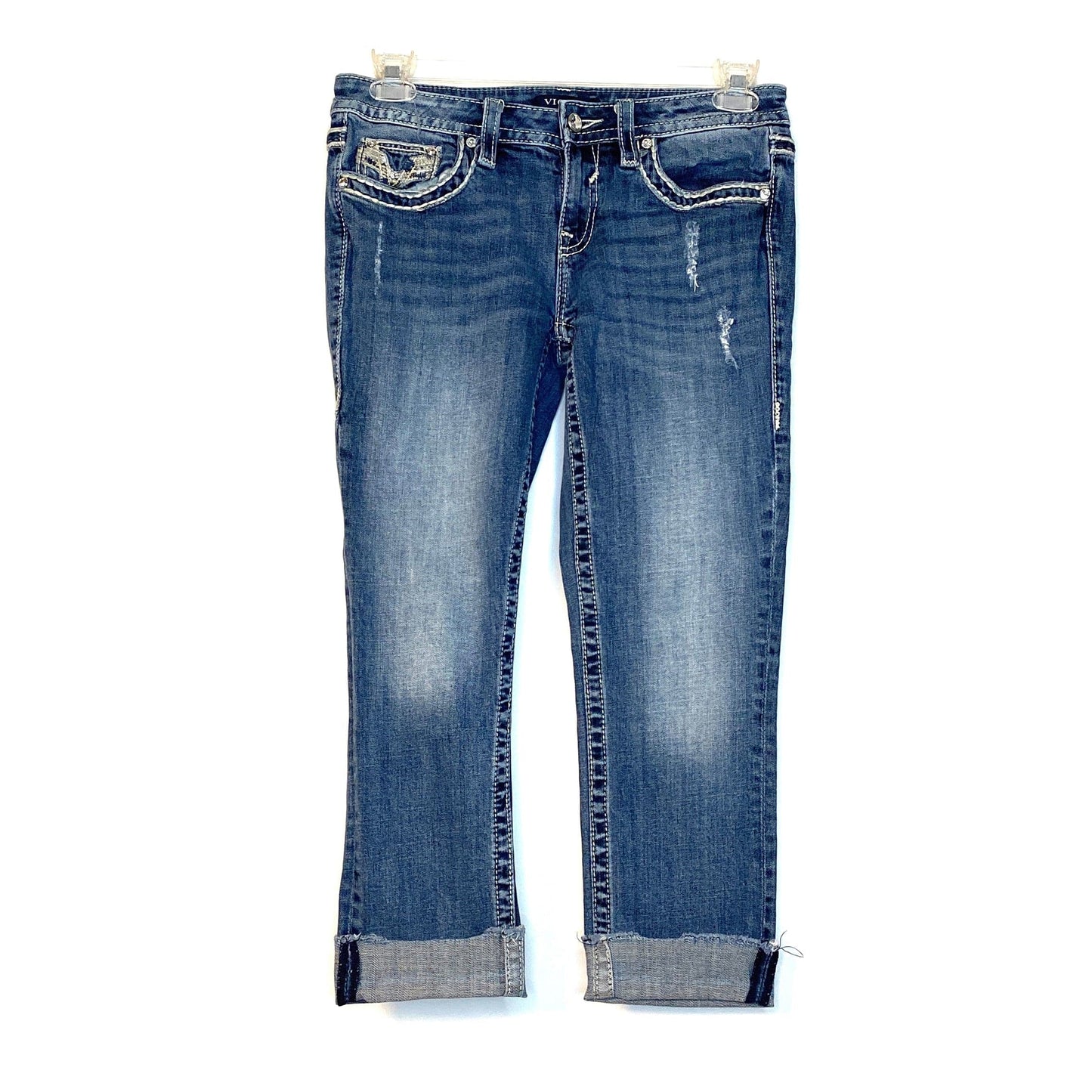 Vigoss Chelsea Womens Size 5/6 Capris Denim Blue Jeans Heritage Fit