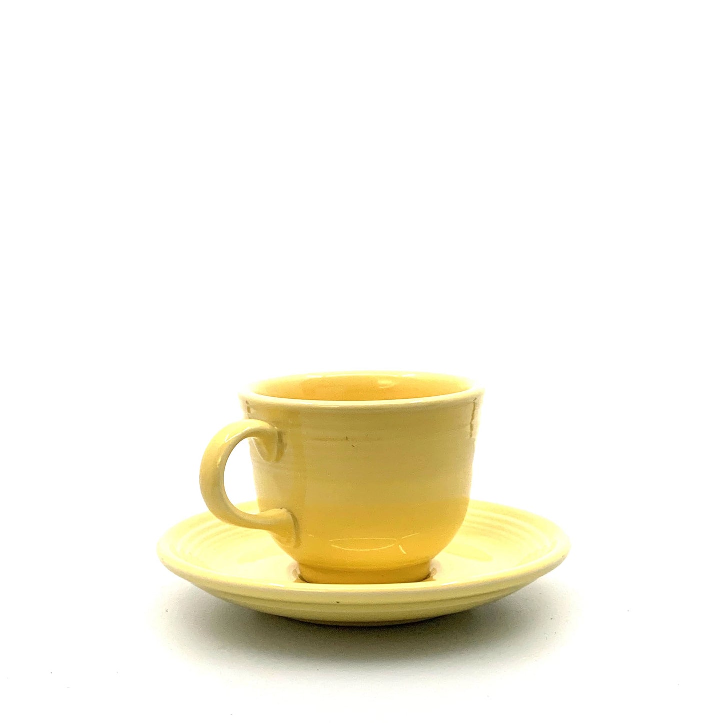 Fiesta Banana Yellow Replacement Tea Coffee Cup and Saucer Set 7.75 Fl Oz Homer Laughlin Co USA.