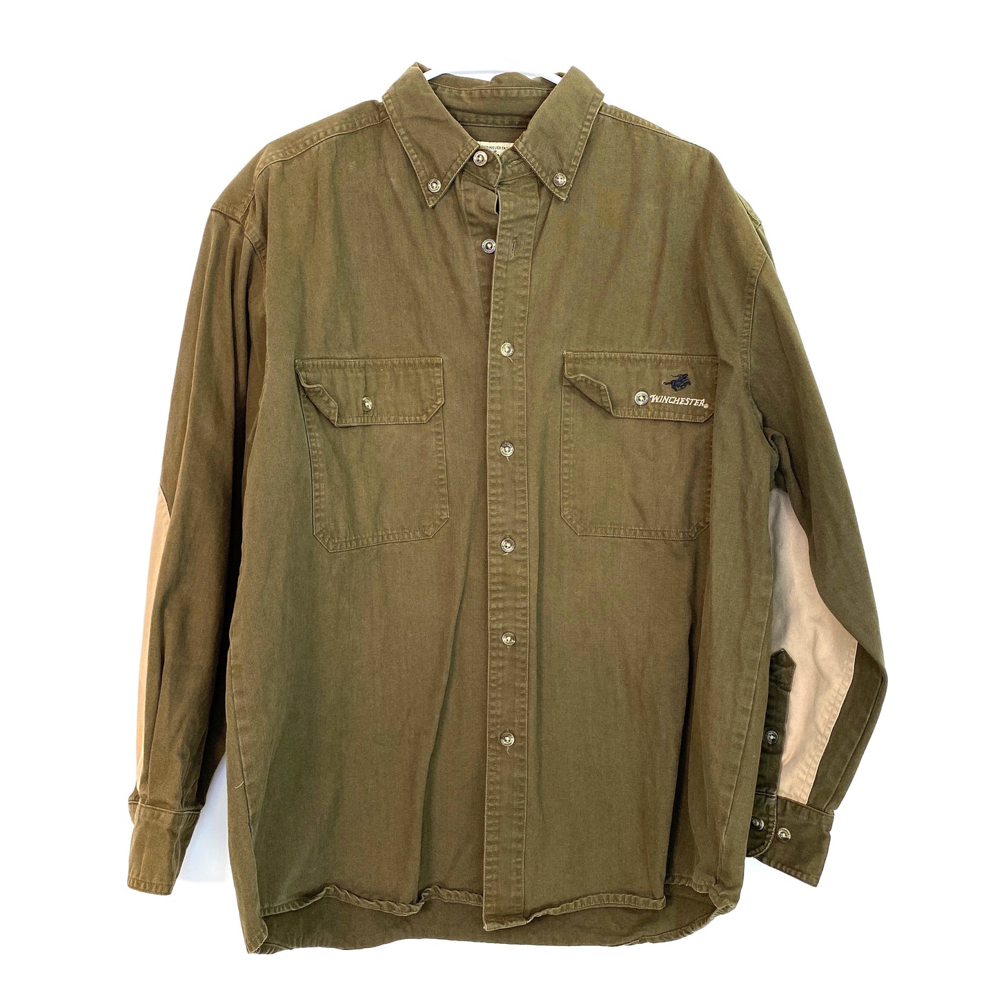 Winchester Mens Size L Olive Green Hunting Shirt Button-Up L/s