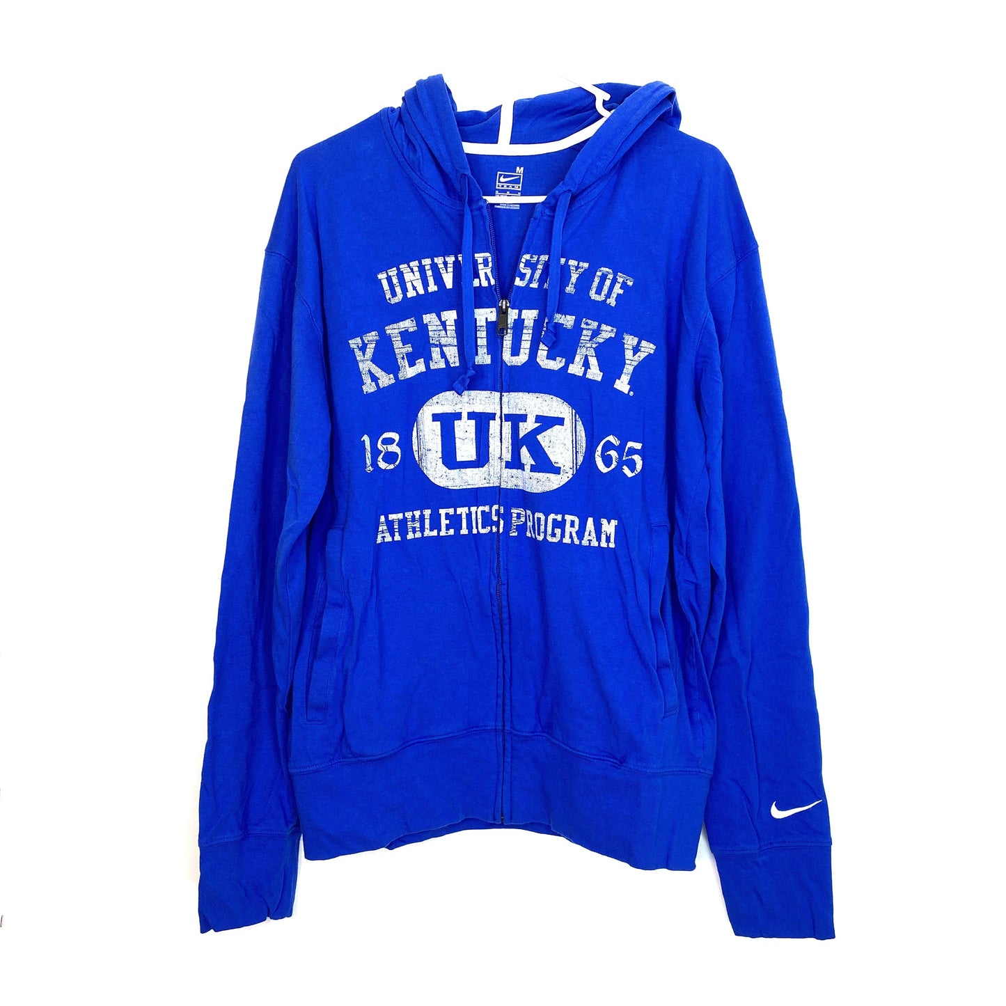 University of Kentucky Nike Size M Blue Full Zip Lightweight Hoodie Sweatshirt