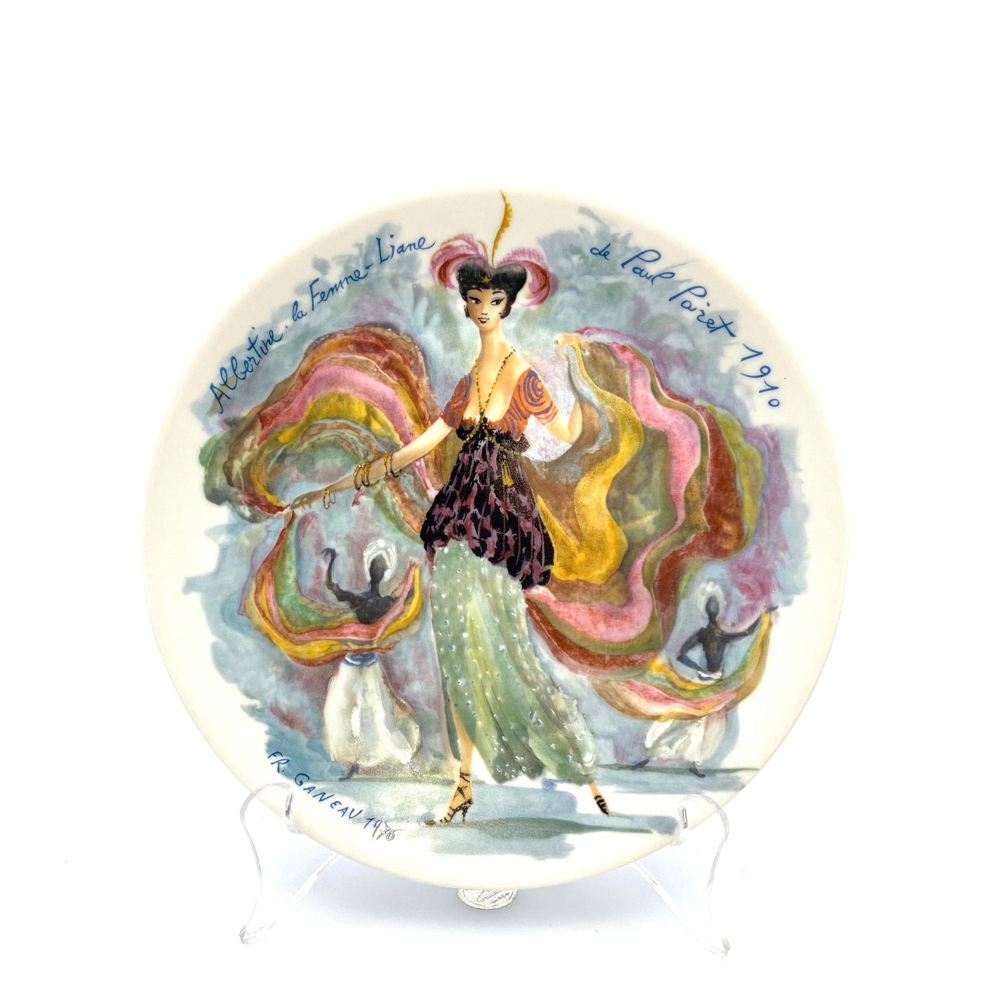 Vintage 1976 D'Arceau Limoges Collectors Plate “Albertine la Femme Liane” Belle Epoque