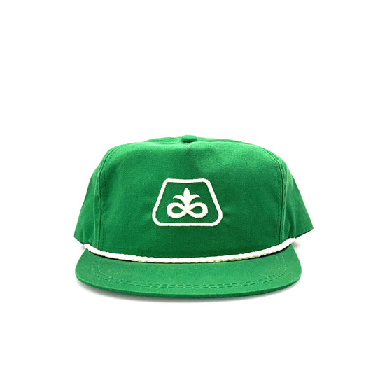 Vintage K Products PIONEER SEED Hat Green Trucker Hat 5 Panel White Rope Cap OSFM