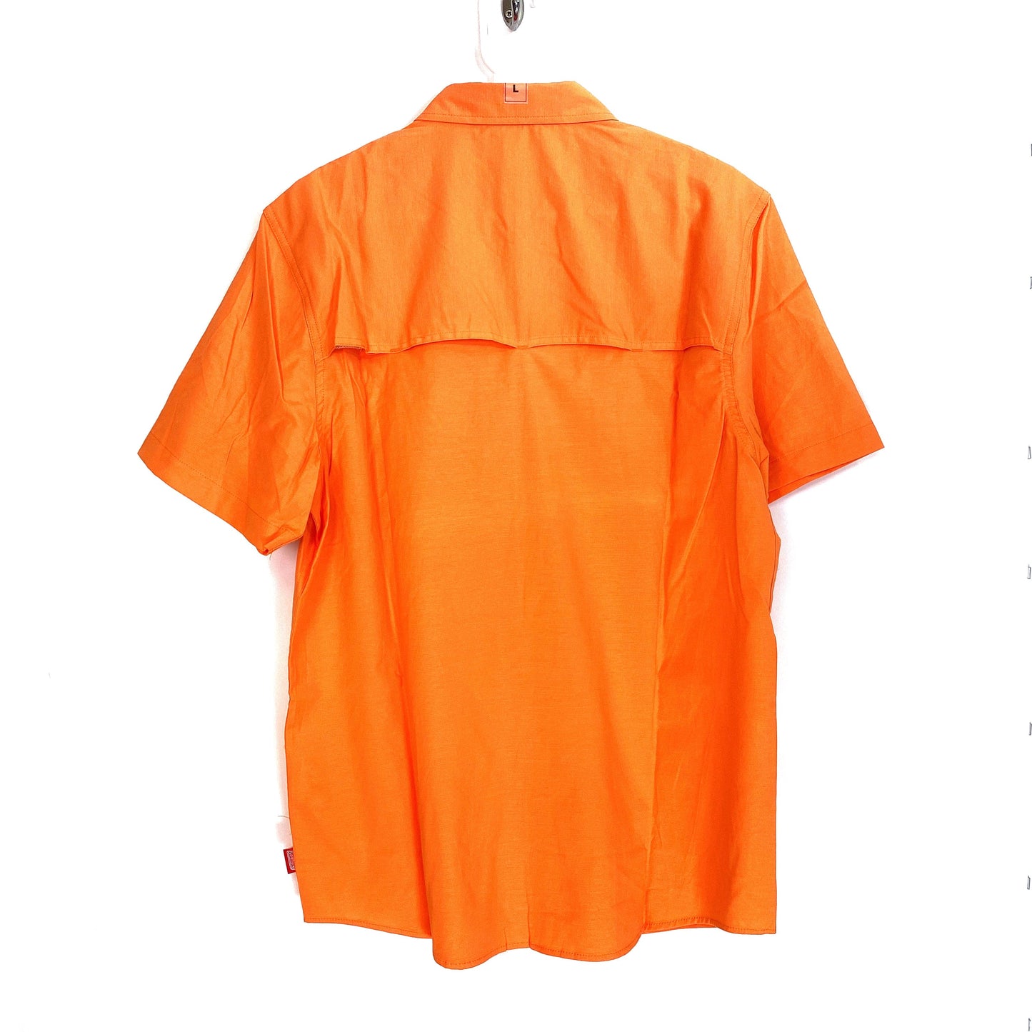 COLEMAN Mens Size Large Orange Sherbet Stretch Quick Dry Short Sleeve Vented Shirt