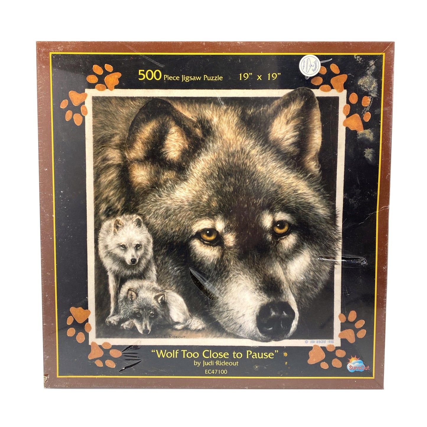 NEW SunsOut “Wolf Too Close To Pause” 500 Piece Jigsaw Puzzle NIB