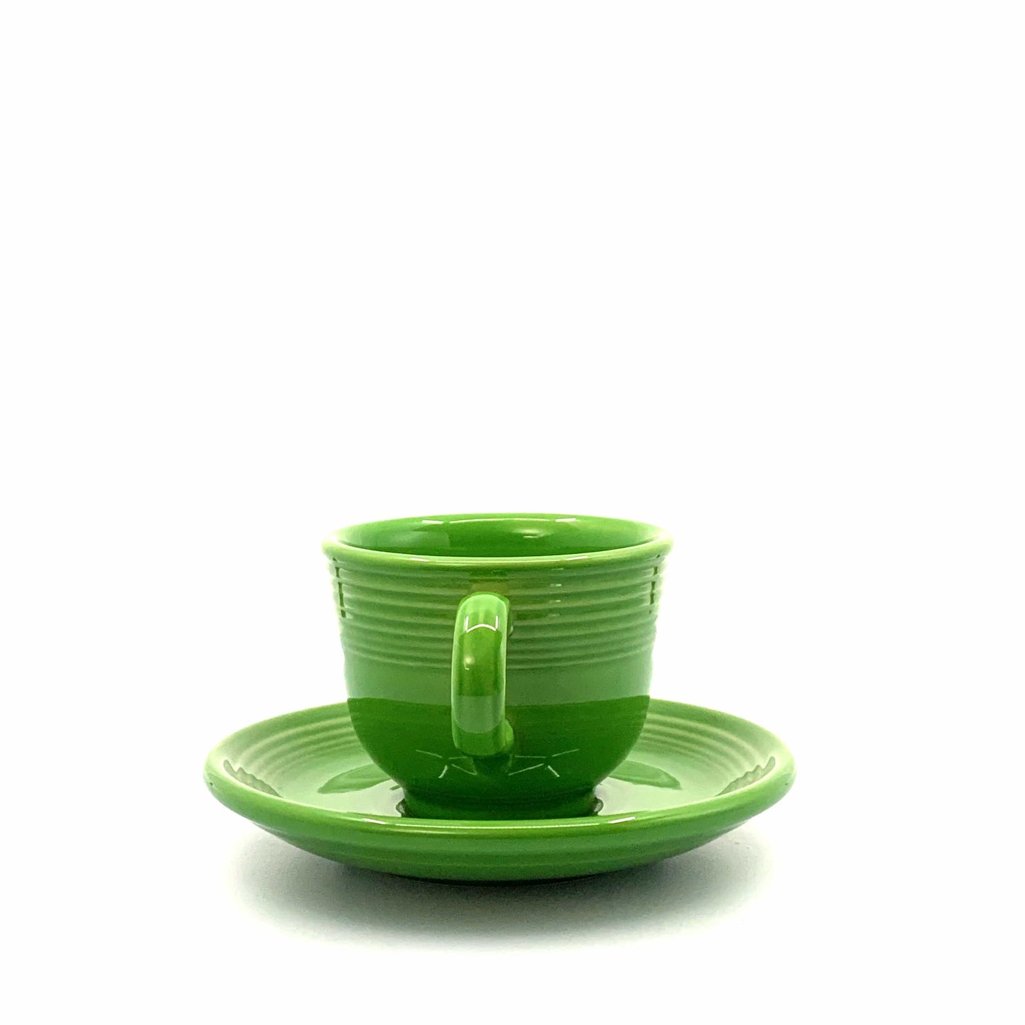 Fiesta Green Replacement Tea Coffee Cup and Saucer Set Homer Laughlin Co USA.