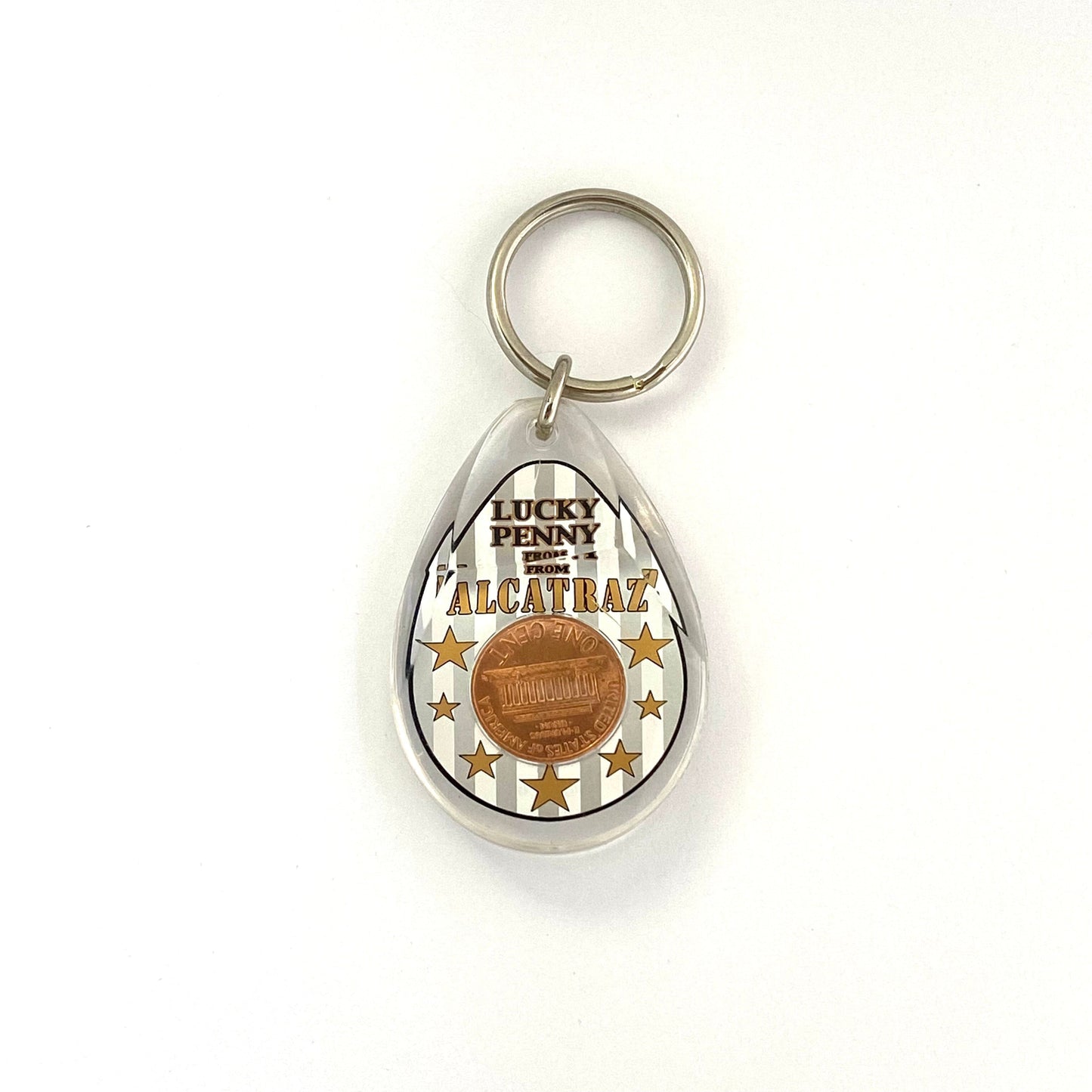 Vintage “Lucky Penny From ALCATRAZ” Travel Souvenir Acrylic Keychain Key Ring