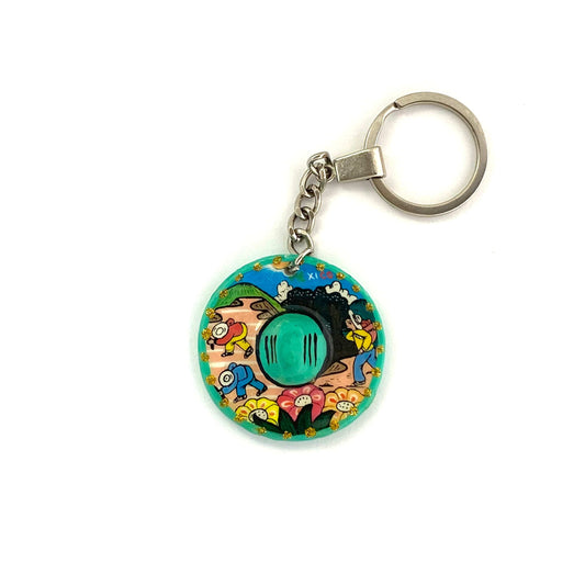 Vintage Mexico Sombrero Travel Souvenir Keychain Key Ring Multicolor