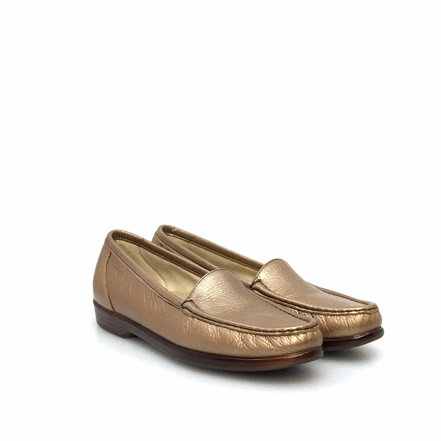 SAS Womens Size 8.5S Leather Loafers Gold Shoes Tripad Comfort Walking