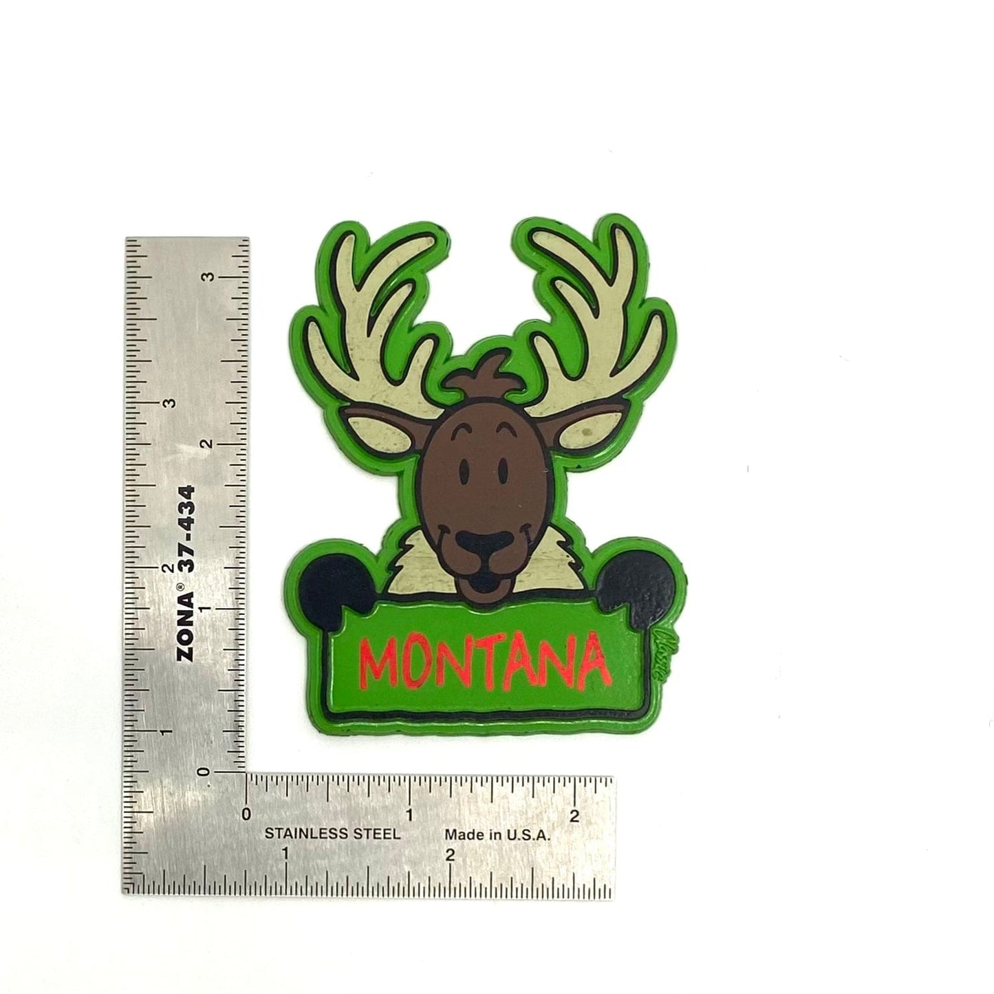 Vintage State of Montana Moose Novelty Refrigerator Magnet