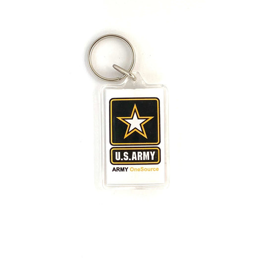 “U.S. ARMY” Keychain Key Ring Rectangle Clear Acrylic