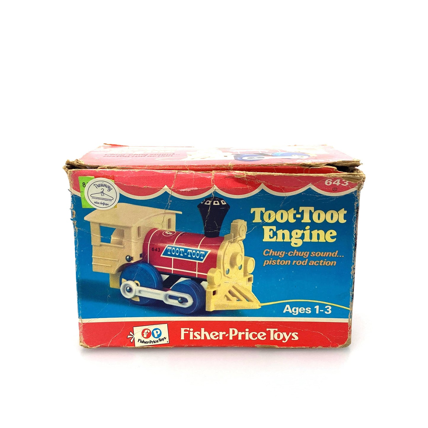 Vintage Fisher Price Toot Toot Engine Toy 643 1972 w/Box