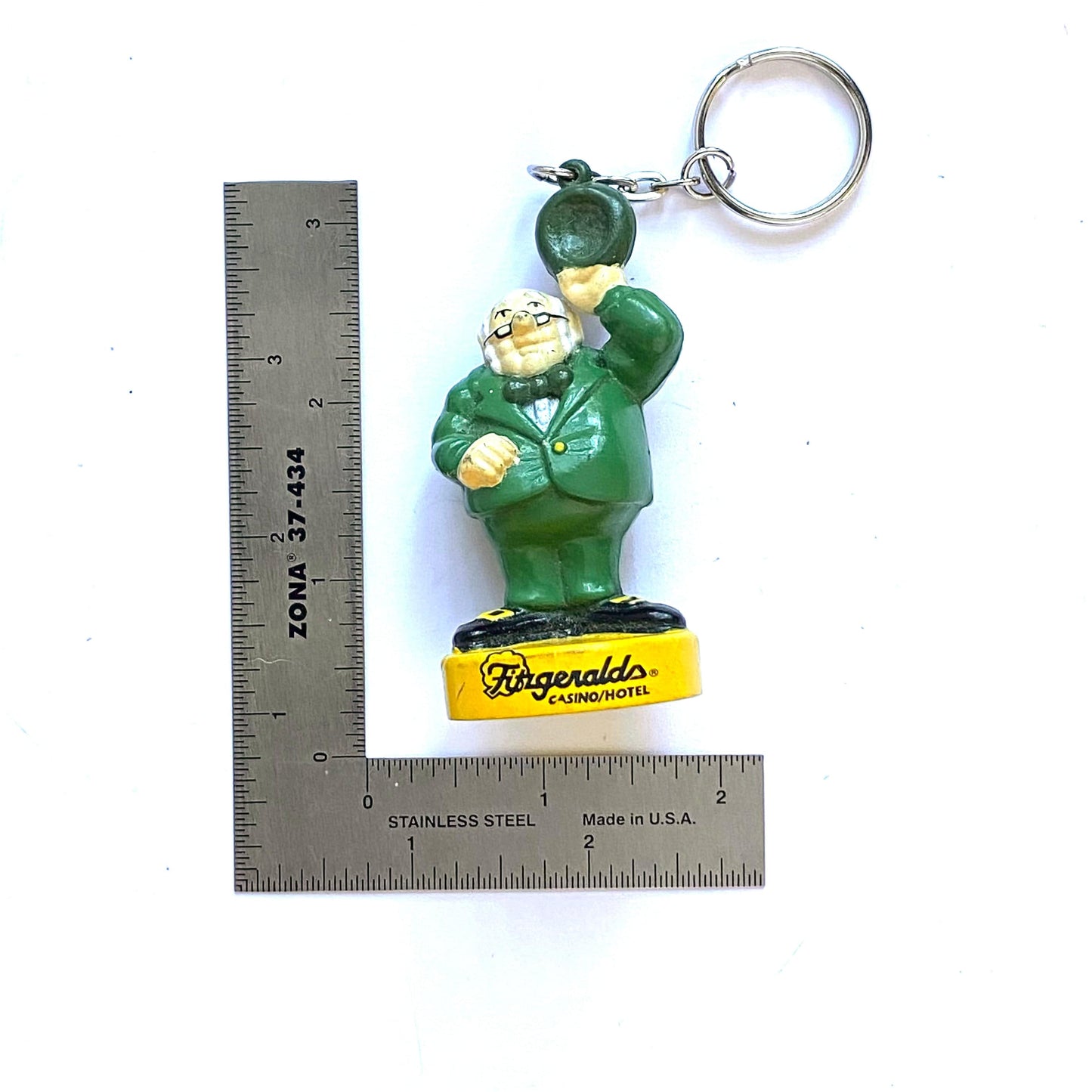 Vintage Mr. O'Lucky Leprechaun Figurine Fitzgeralds Key Chain Las Vegas Nevada