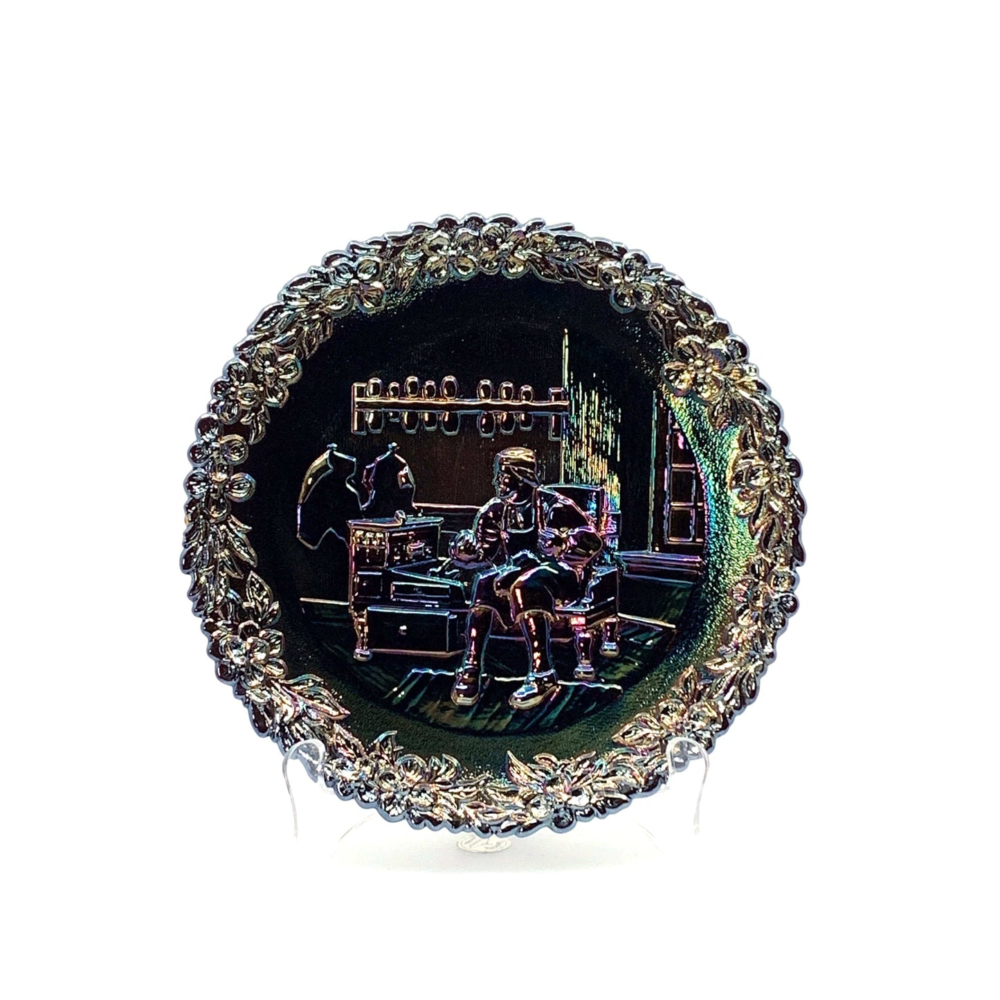 1973 Fenton Glass Collector Plate No. 4 In The Annual Series Early Craftsman of English America