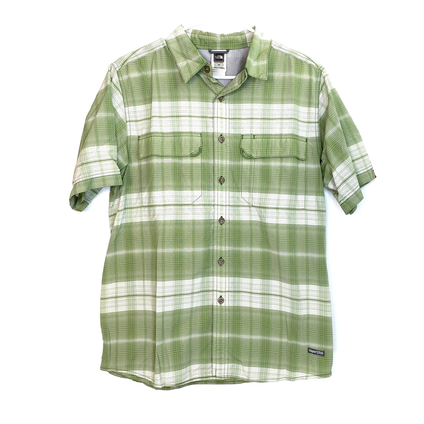 Adventure The North Face Outdoor Shirt Green Plaid Button-Up Small