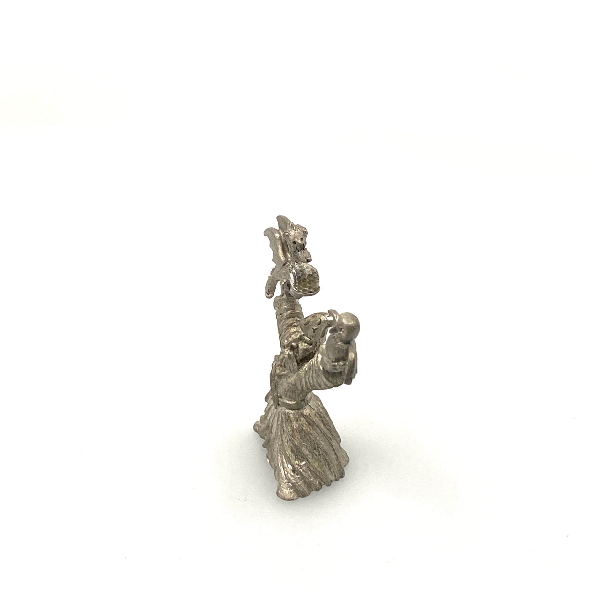 Spoontiques 1983/1984 Pewter Wizard Figurine Bird Dragon w/Crystal Bal ...