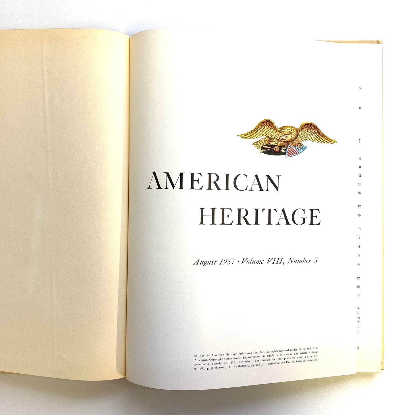 Vintage American Heritage Volume VIII No 5 August 1957 Hardcover History Book