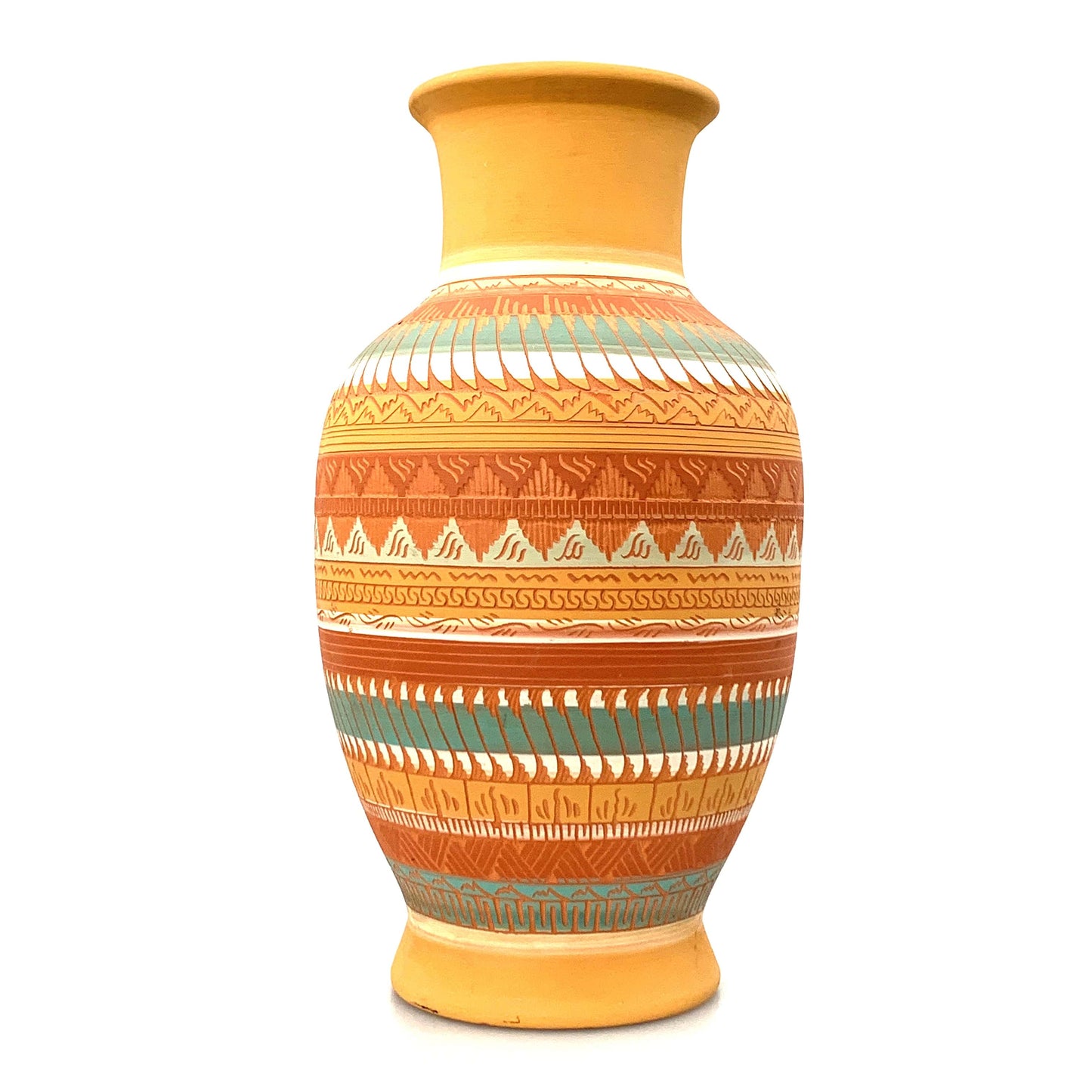 Native Navajo Pottery Anna Tsosie Signed Vase Terra Cotta Hand Etched - Large 18”