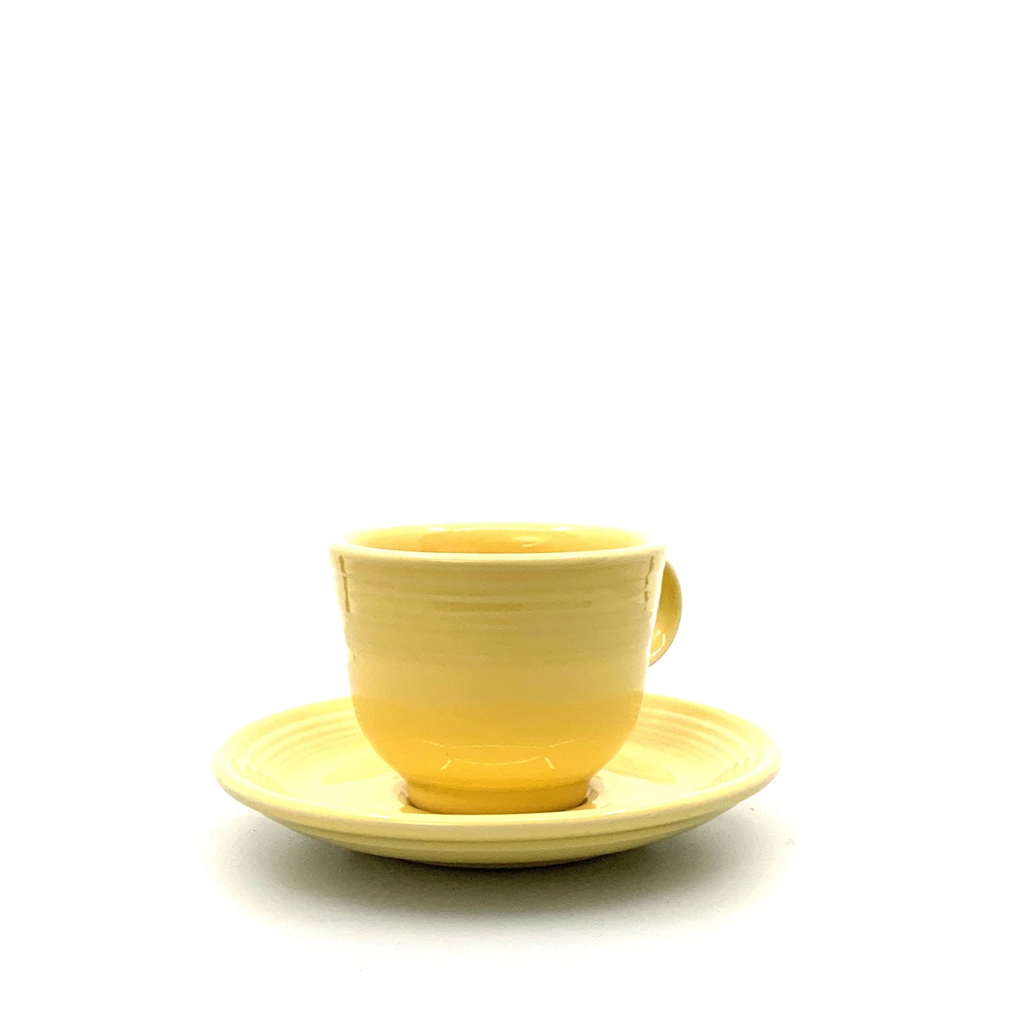 Fiesta Banana Yellow Replacement Tea Coffee Cup and Saucer Set Homer Laughlin Co USA.