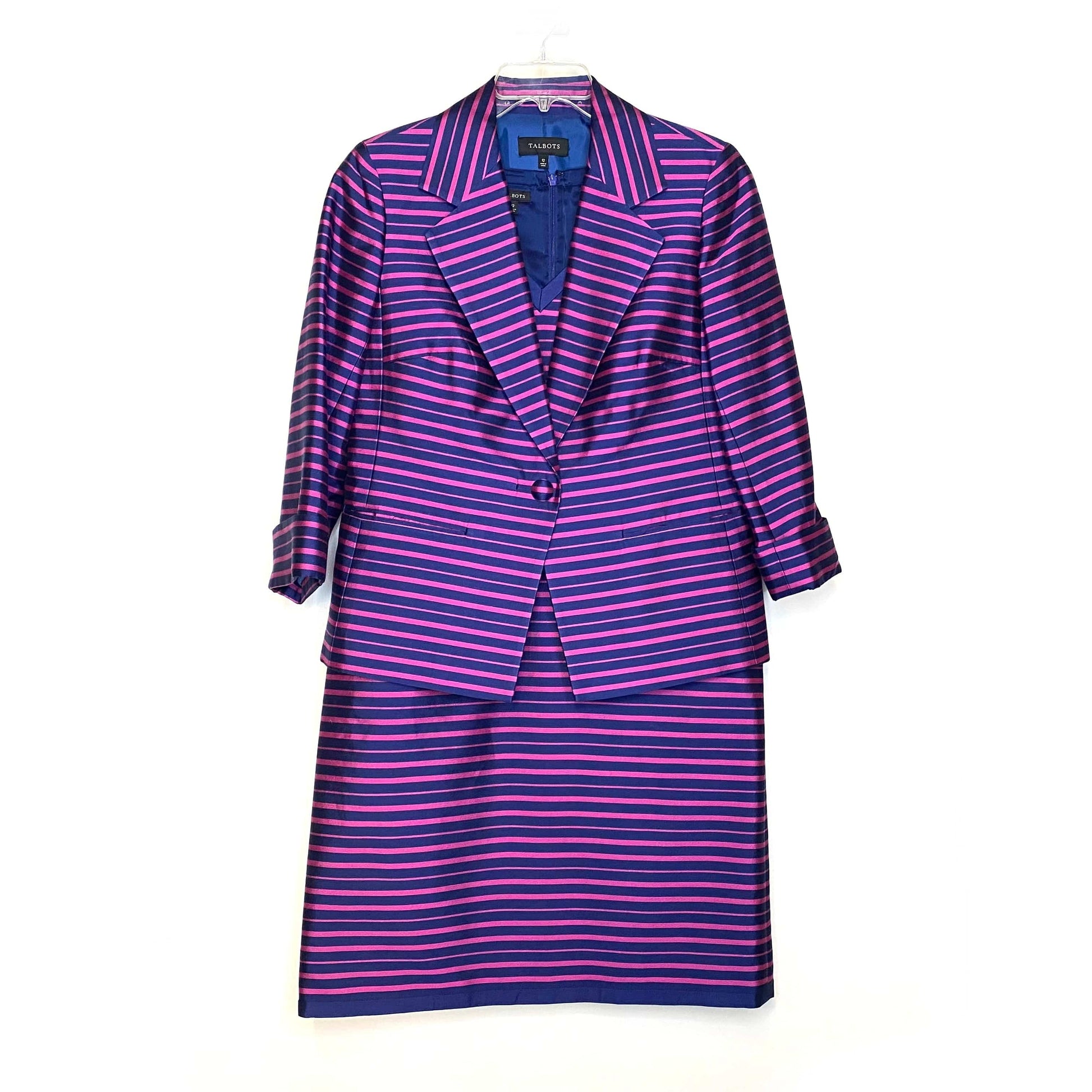 Talbots Women's Dress Suit - Pink Purple Striped Blazer & Dress Parsimony Shoppes Talbots Women's Dress Suit - Pink Purple Striped Blazer & Dress Parsimony Shoppes