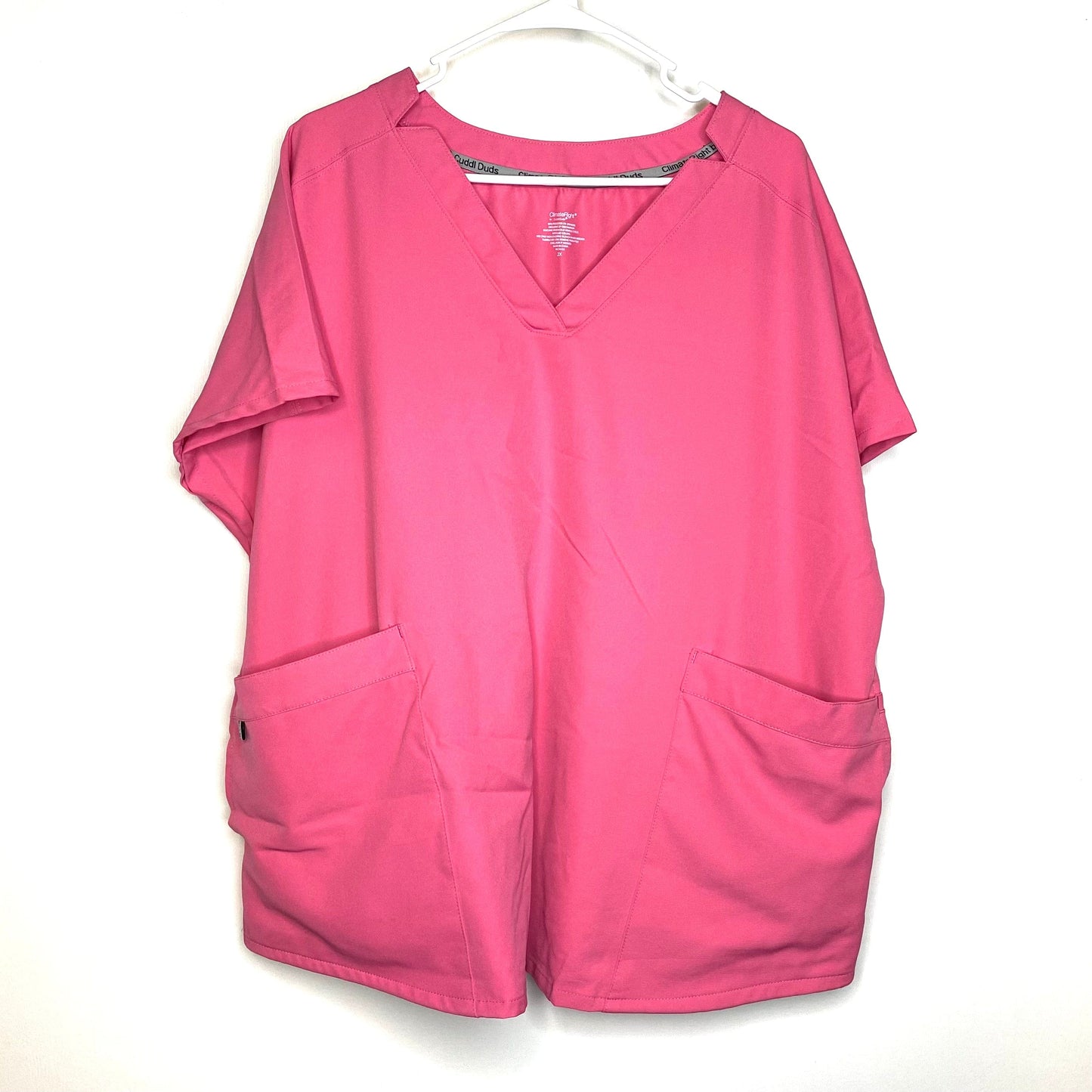 ClimateRight by Cuddl Duds Womens Size 2X Pink Scrubs Top NWT