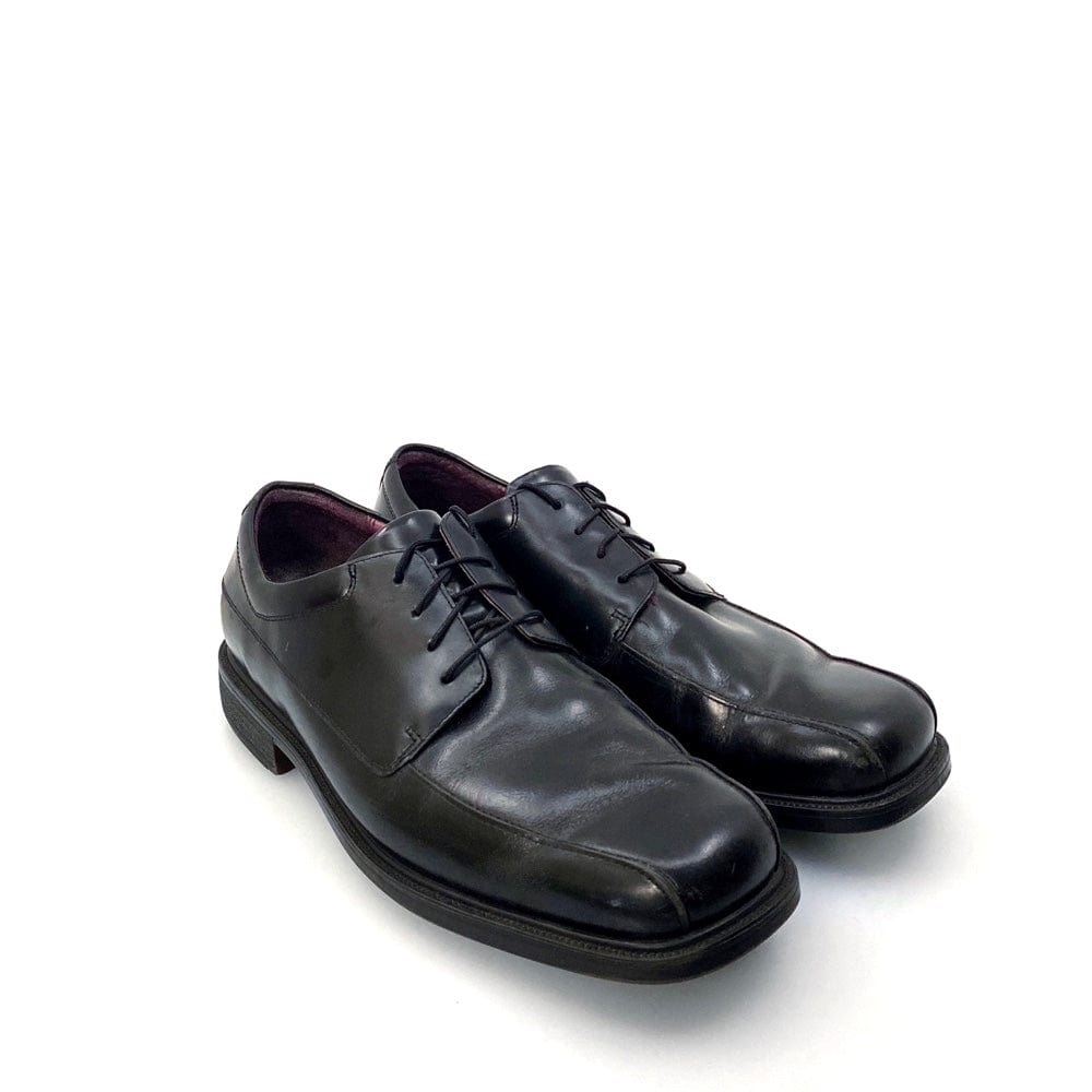 Sophisticated Rockport Men's Black Leather Oxford Dress Shoes - Lace-Up Apron Toe - Size 10M
