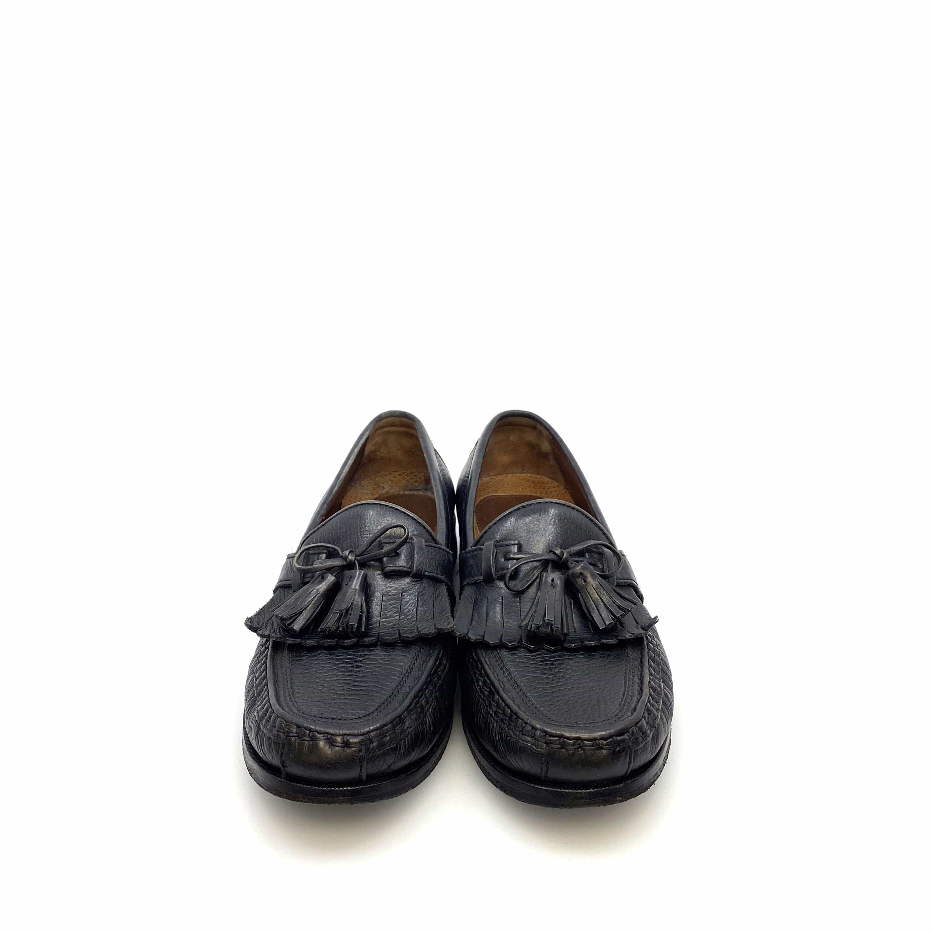 Johnston & Murphy Mens Size 7M Black Leather Kiltie Tassel Loafers