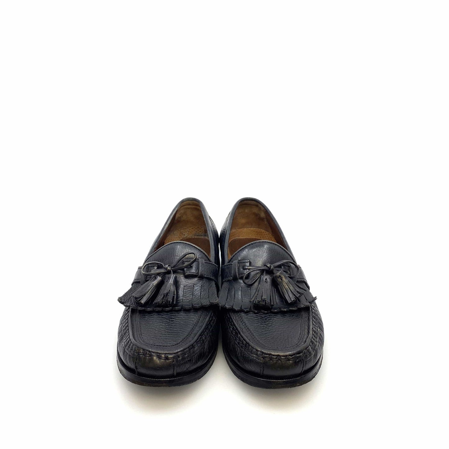 Johnston & Murphy Mens Size 7M Black Leather Kiltie Tassel Loafers