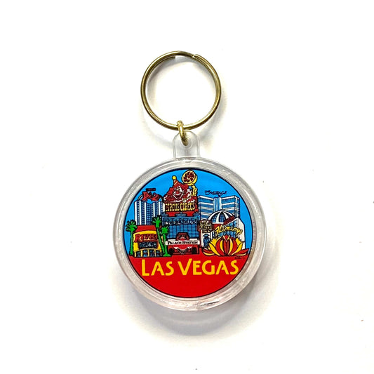 Vintage Las Vegas Travel Souvenir Keychain Key Ring