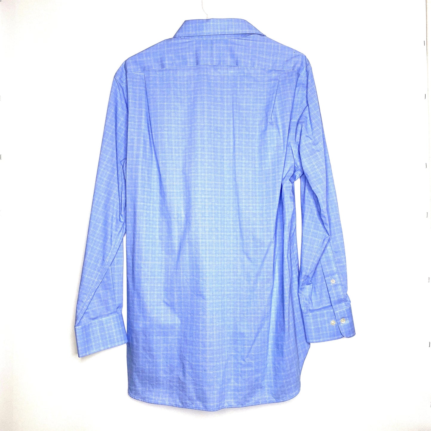 Ralph Lauren Mens Size M Blue Box Plaid Stretch Classic Fit Dress Shirt Button-Up L/s