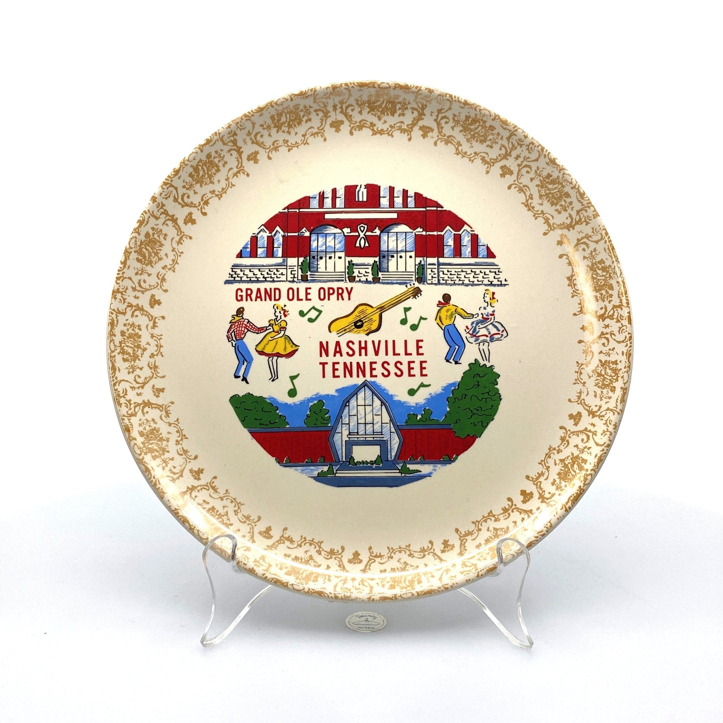 Grand Ole Opry Nashville Tennessee Porcelain Travel Souvenir Collectible Plate 9”