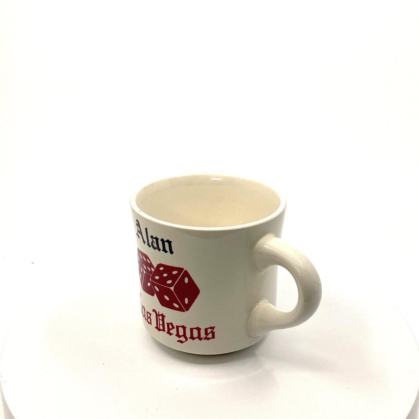 ALAN Las Vegas Dice White Ceramic Personalized Coffee Cup 10 Fl Oz