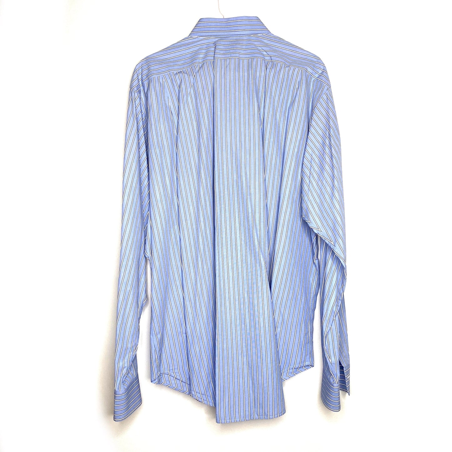 Polo by Ralph Lauren Mens Size XL Blue White Striped Dress Shirt Regent Classic Fit Button-Up L/s