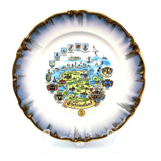Ostfriesland Lower Saxony Germany Travel Souvenir Collectible Plate, White - 7”
