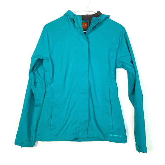 MERRELL Womens Size S Teal Blue Opti-Shell Zip-Up Hooded Jacket L/s