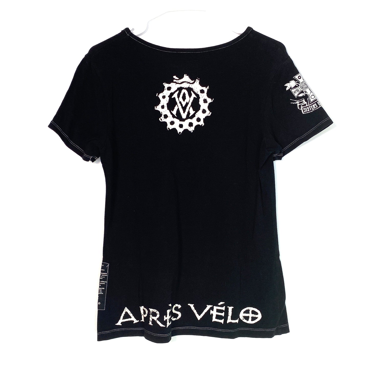 Apres Velo Womens Size L Black T-Shirt V Neck S/s