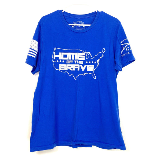 Grunt Style Mens Size XL Blue T-Shirt Short Sleeve - “Home Of The Brave”
