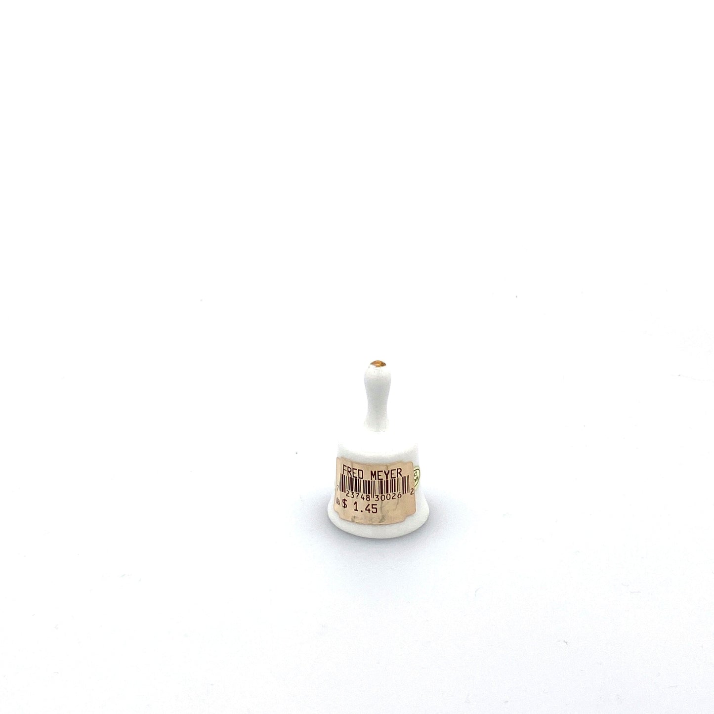 Vintage Miniature Hand Bell Travel Tourism Collectible White Porcelain - ALASKA